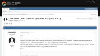 
                            10. Links broken; '404 Component Not Found' error [RESOLVED] - BT ...