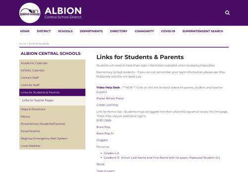 
                            7. Links for Students | Albion Central Schools