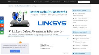 
                            9. Linksys Default Password, Login & IP List (updated February 2019 ...