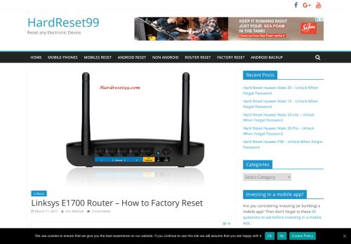 
                            10. Linksys E1700 Router - How to Factory Reset - HardReset99