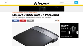 
                            4. Linksys E2500 Default Password - Lifewire