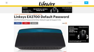 
                            5. Linksys EA2700 Default Password - Lifewire