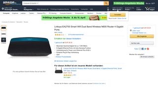 
                            12. Linksys EA2700 Smart Wifi Dual Band Wireless N600: Amazon.de ...