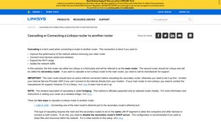 
                            6. Linksys Official Support - Cascading or Connecting a Linksys router to ...