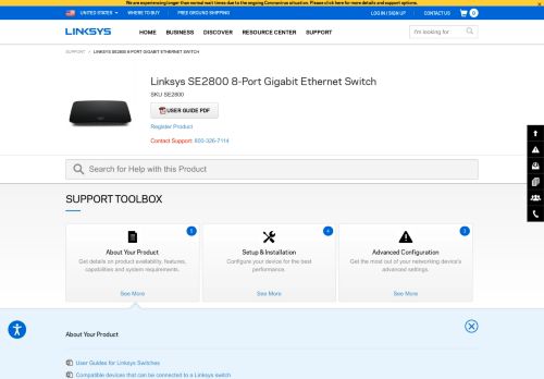 
                            1. Linksys Official Support - Linksys SE2800 8-Port Gigabit Ethernet Switch
