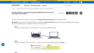 
                            11. Linksys Official Support - [Singapore] How to replace the Singtel ...