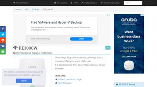 
                            5. Linksys RE3000W Default Password & Login, Manuals, Firmwares ...