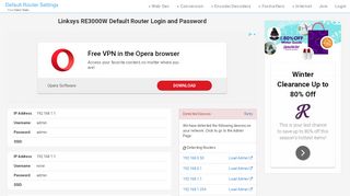 
                            7. Linksys RE3000W Default Router Login and Password - Clean CSS