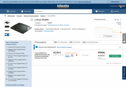 
                            10. Linksys SE2800 ab 28,99 € | Preisvergleich bei idealo.de