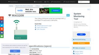 
                            7. Linksys WAG120N Default Password & Login, Manuals, Firmwares ...