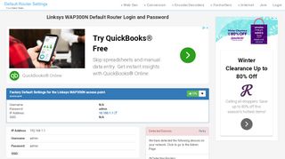 
                            3. Linksys WAP300N Default Router Login and Password - Clean CSS