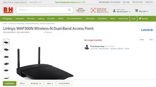 
                            11. Linksys WAP300N Wireless-N Dual-Band Access Point WAP300N B&H