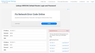 
                            2. Linksys WRV54G Default Router Login and Password - Clean CSS