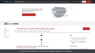 
                            4. linux - Cannot log in to server after SSH port change - Server Fault