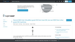 
                            12. linux - Cannot SSH into VirtualBox guest OS from host OS, but can ...