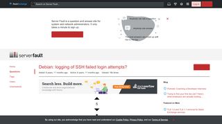 
                            2. linux - Debian: logging of SSH failed login attempts? - Server Fault