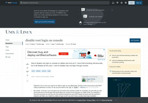 
                            10. linux - disable root login on console - Unix & Linux Stack Exchange