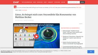 
                            6. Linux, du bringst mich zum Verzweifeln! Ein Kommentar von Matthias ...