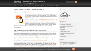 
                            11. Linux: Einfach E-Mails senden mit sSMTP » DecaTec