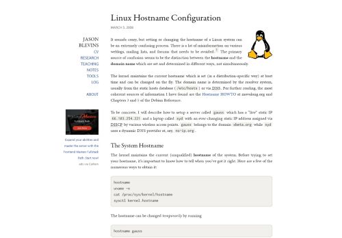 
                            11. Linux Hostname Configuration - Jason Blevins