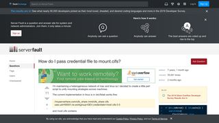 
                            1. linux - How do I pass credential file to mount.cifs? - Server Fault