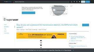 
                            4. linux - How do you set a password for transmission-daemon, the ...