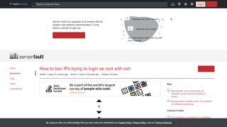 
                            10. linux - How to ban IPs trying to login as root with ssh - Server Fault