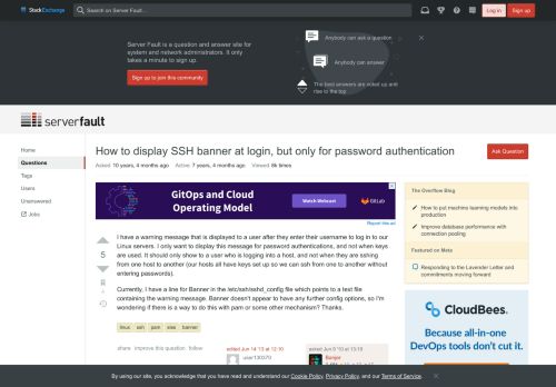 
                            7. linux - How to display SSH banner at login, but only for password ...