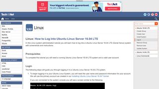 
                            1. Linux: How to Log into Ubuntu Linux Server 16.04 LTS