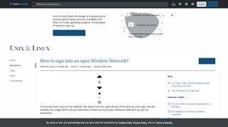
                            10. linux - How to sign into an open Wireless Network? - Unix & Linux ...