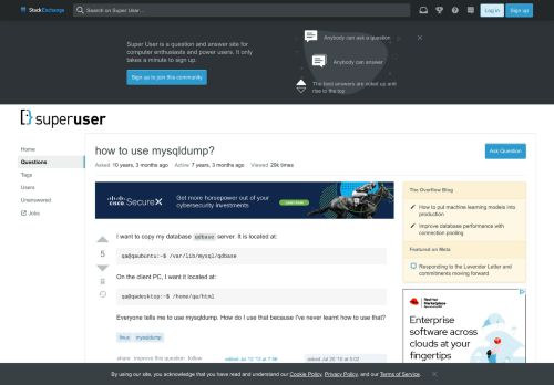
                            2. linux - how to use mysqldump? - Super User