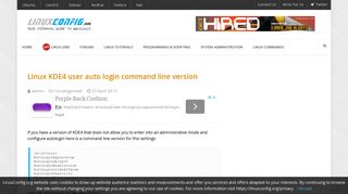 
                            1. Linux KDE4 user auto login command line version - LinuxConfig.org