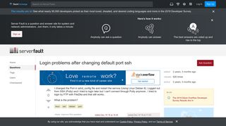 
                            3. linux - Login problems after changing default port ssh - Server Fault