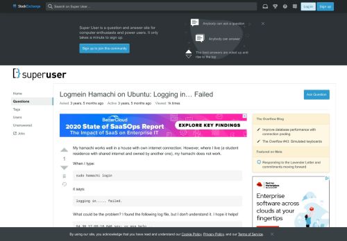 
                            5. linux - Logmein Hamachi on Ubuntu: Logging in..... Failed - Super User