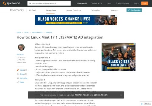 
                            5. Linux Mint 17.1 LTS (MATE) AD integration - Ubuntu Forum - Spiceworks