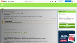 
                            8. Linux Mint 19 black screen after login : linuxmint - Reddit