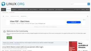
                            4. Linux Mint: Black screen with mouse pointer after login. | Linux.org