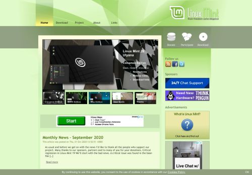 
                            10. Linux Mint: Main Page