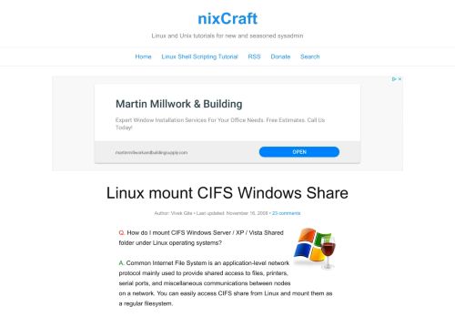 
                            10. Linux mount CIFS Windows Share - nixCraft