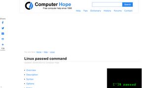 
                            13. Linux passwd command help and examples - Computer Hope