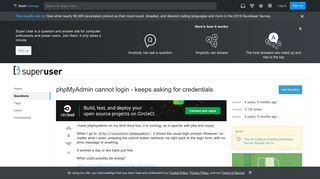 
                            4. linux - phpMyAdmin cannot login - keeps asking for credentials ...