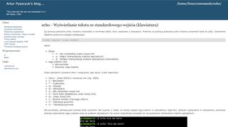 
                            6. linux, pomoc » Polecenia systemowe » echo (wyświetlanie tekstu ze ...