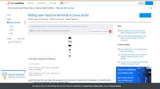 
                            7. Linux scripting: hiding user input on terminal - Stack Overflow