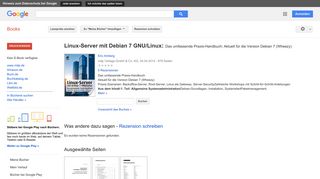 
                            6. Linux-Server mit Debian 7 GNU/Linux: Das umfassende Praxis-Handbuch; ...