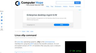 
                            8. Linux sftp command help and examples - Computer Hope