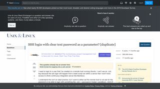
                            3. linux - SSH login with clear text password as a parameter? - Unix ...