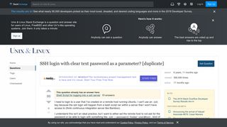 
                            2. linux - SSH login with clear text password as a parameter? - Unix ...