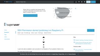 
                            11. linux - SSH Permission denied (publickey) on Raspberry Pi - Super User