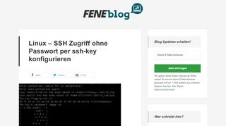 
                            4. Linux – SSH Zugriff ohne Passwort per ssh-key konfigurieren - Fene ...