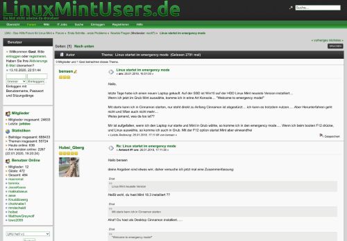 
                            13. Linux startet im emergency mode - Linux Mint Users